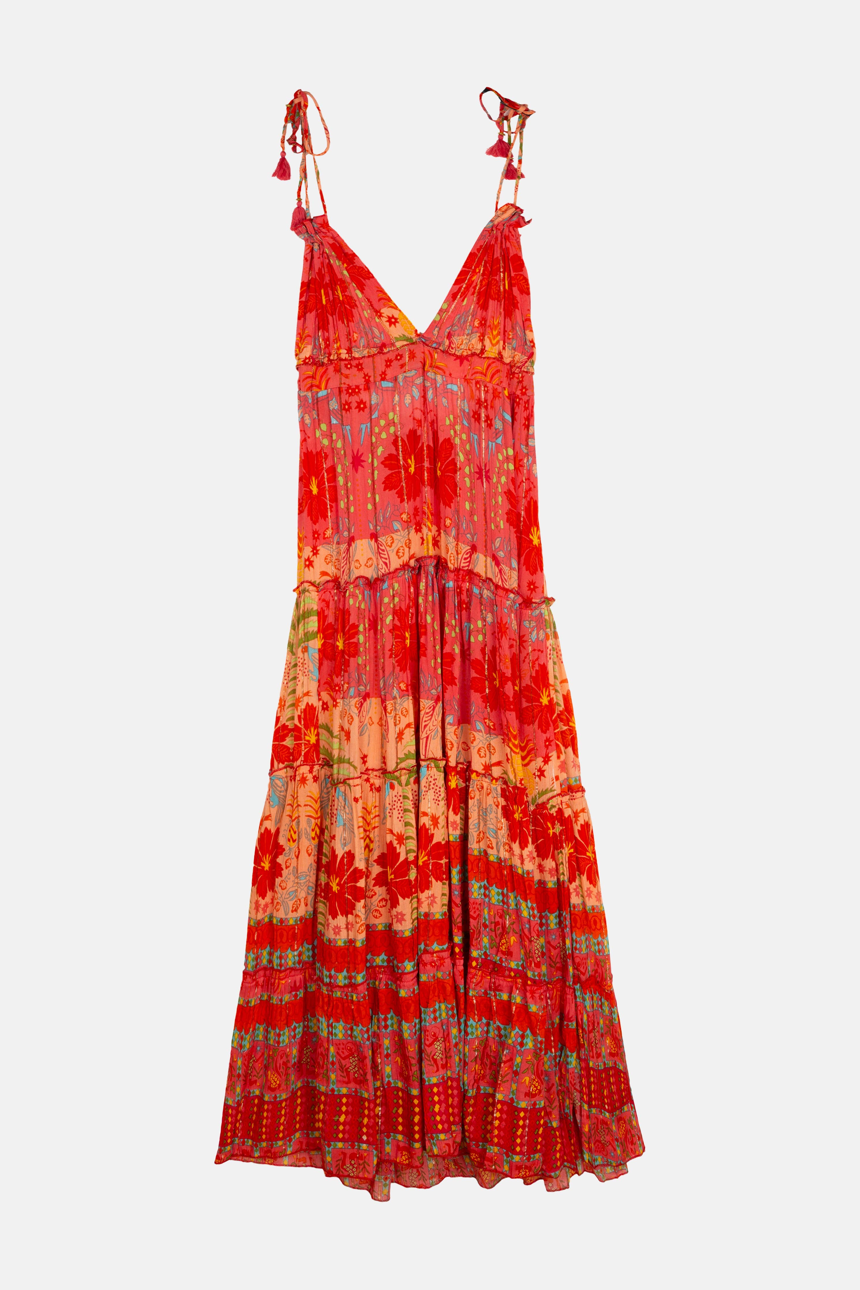 MAURICIO ORANGEFARBENES LANGES KLEID Piti Cuiti