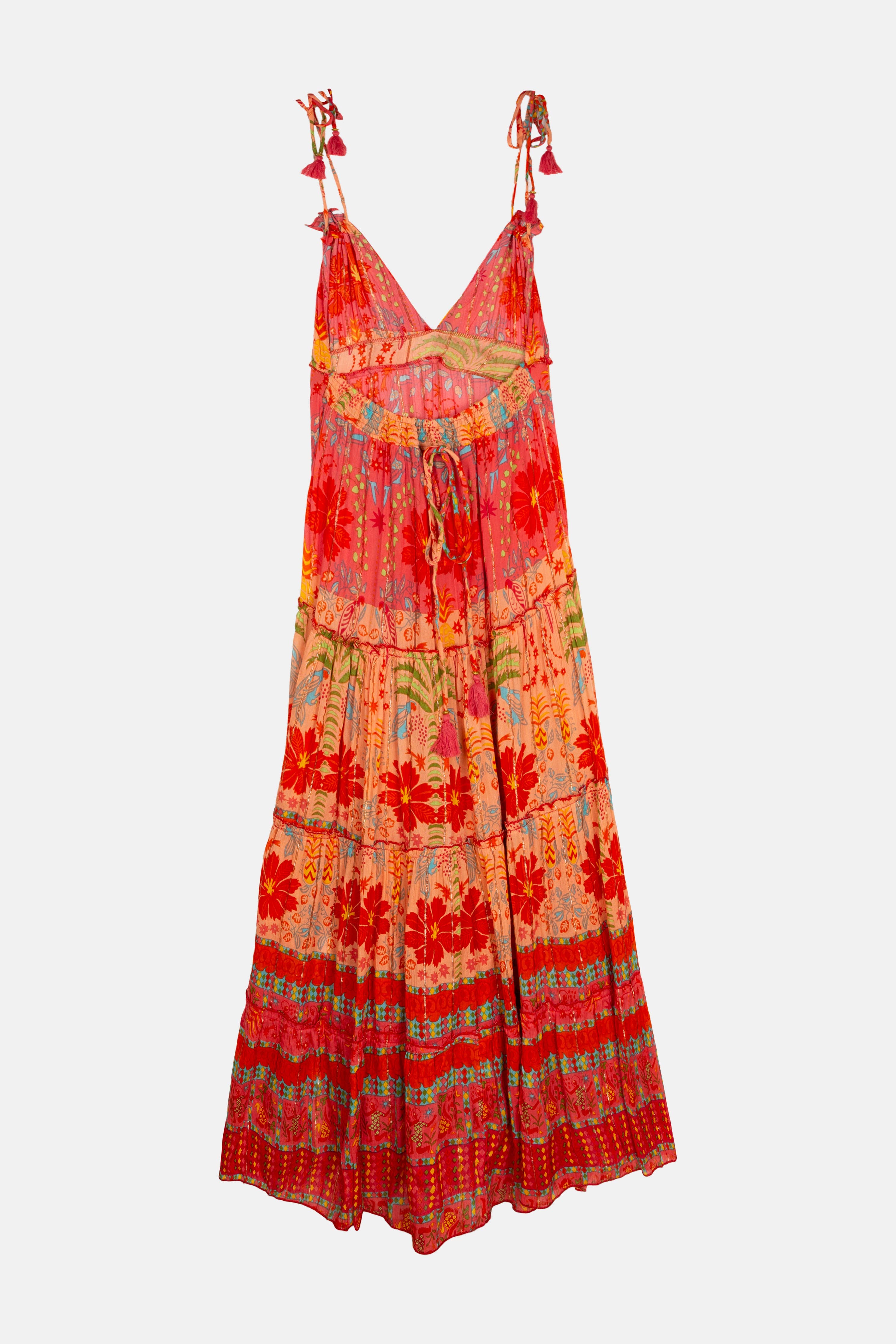 MAURICIO ORANGEFARBENES LANGES KLEID Piti Cuiti