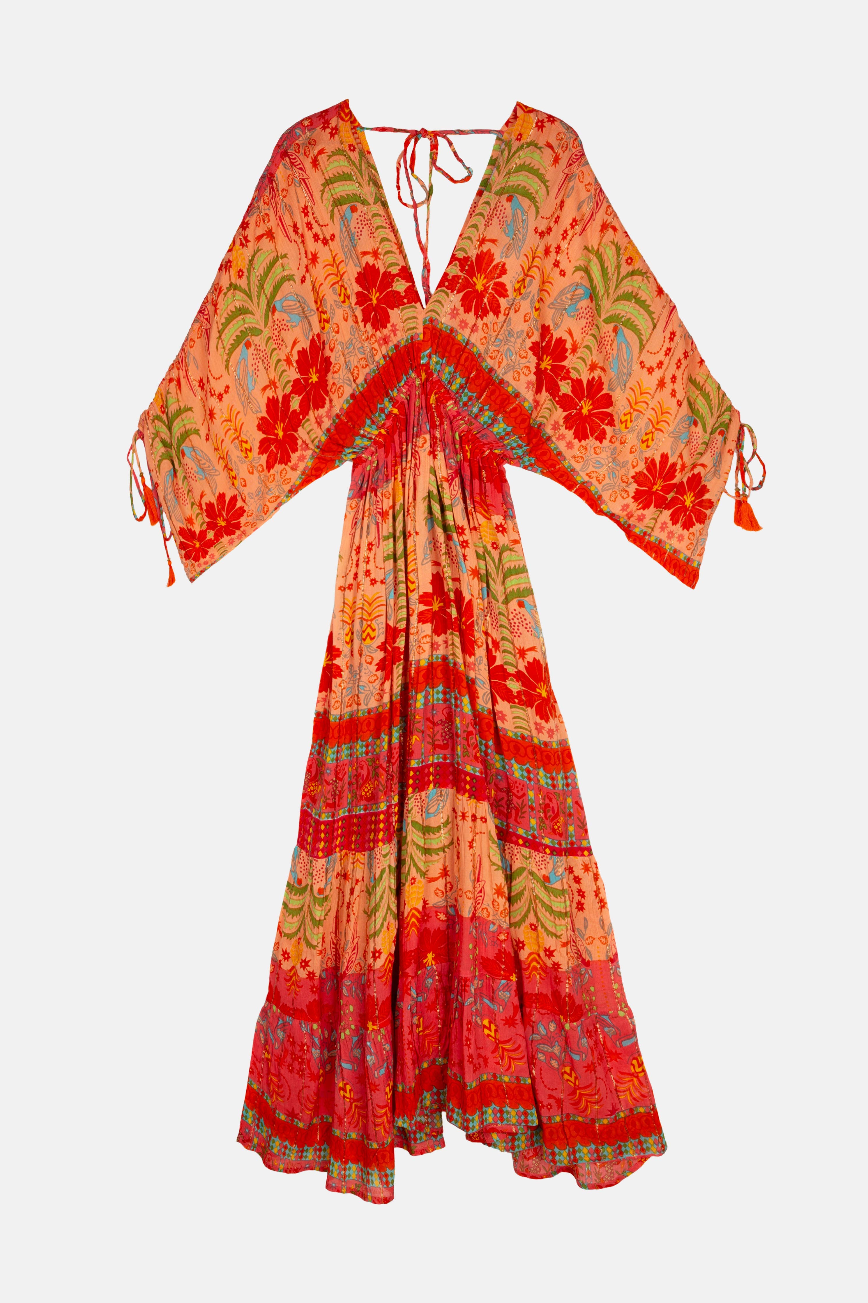 MAURICIO ORANGEFARBENES KLEID MIT ÄRMELN Piti Cuiti