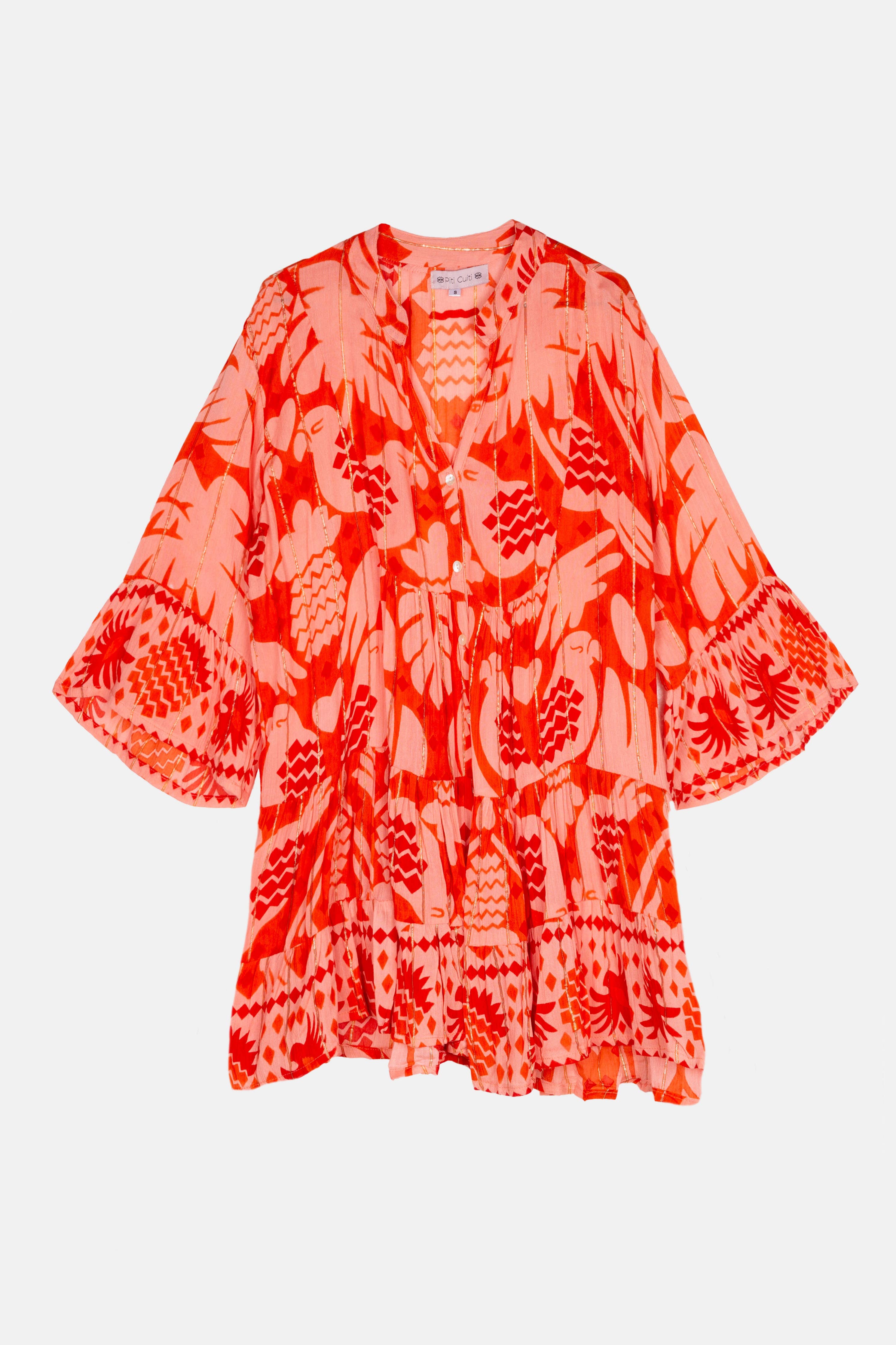 ROTES KURZES KLEID AUS ACAPULCO Piti Cuiti
