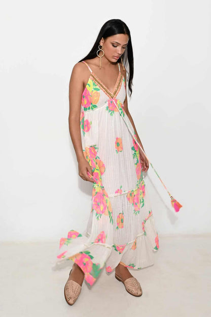 LANGES KLEID MIT VIELEN BLUMEN Piti Cuiti