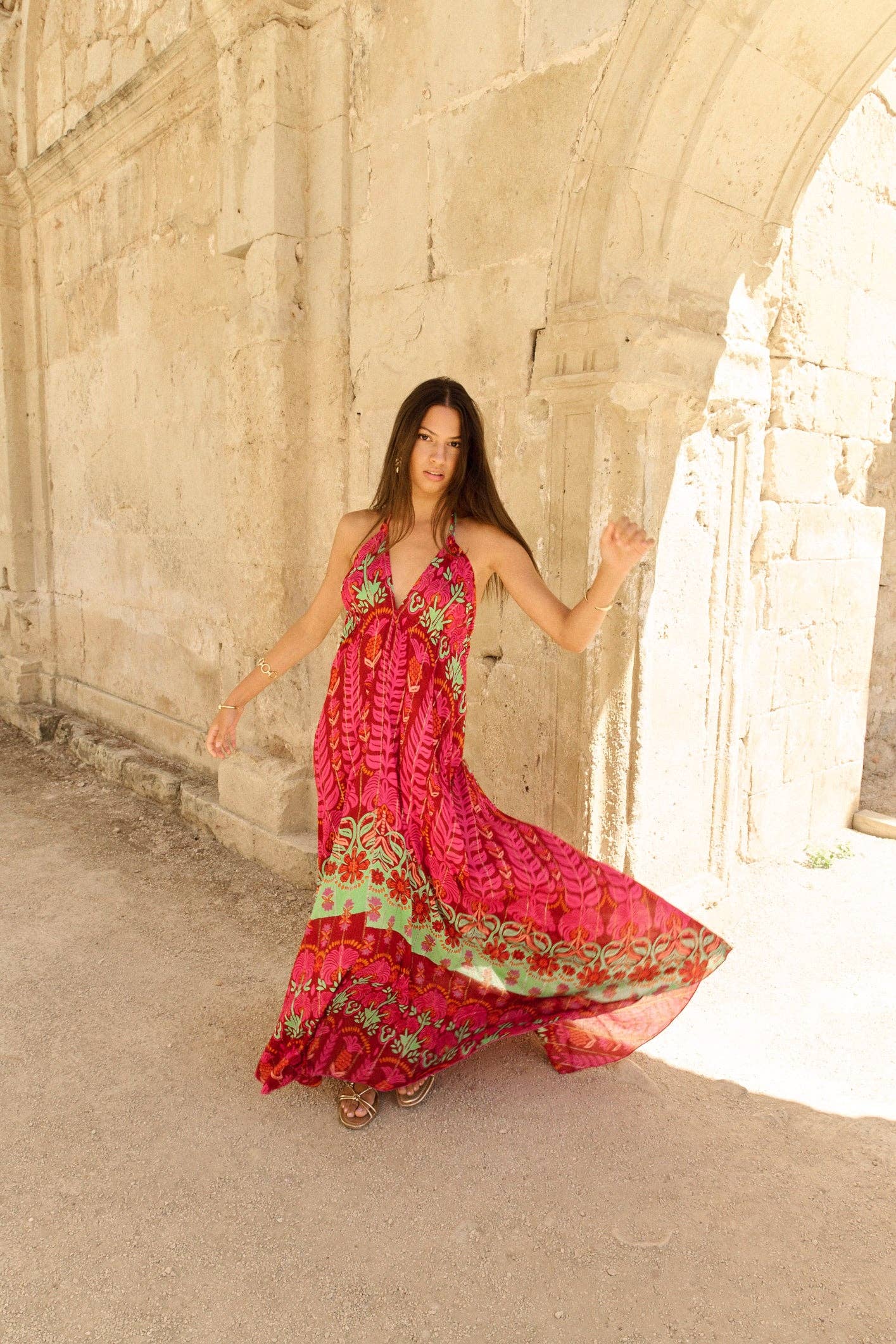 ROSAFARBENES LANGES KLEID VON IPANEMA Piti Cuiti