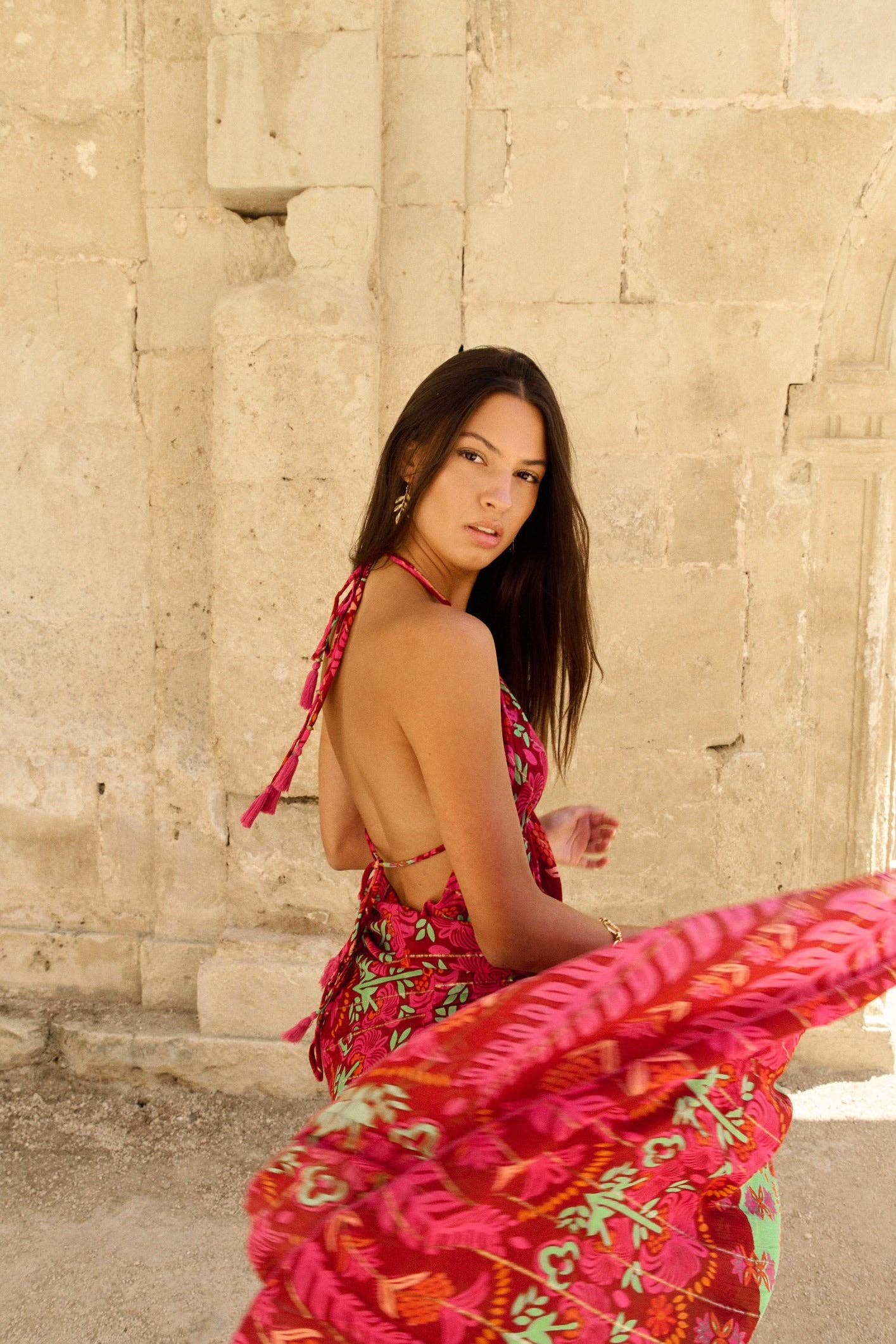 ROSAFARBENES LANGES KLEID VON IPANEMA Piti Cuiti