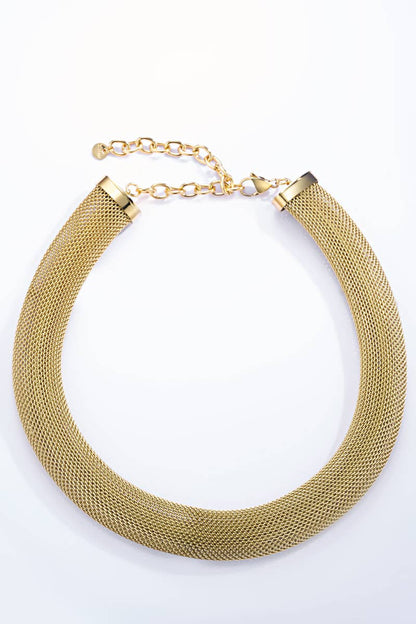 Bohomar Studio goldener Mesh Choker aus Edelstahl 18K vergoldet in modernem Design