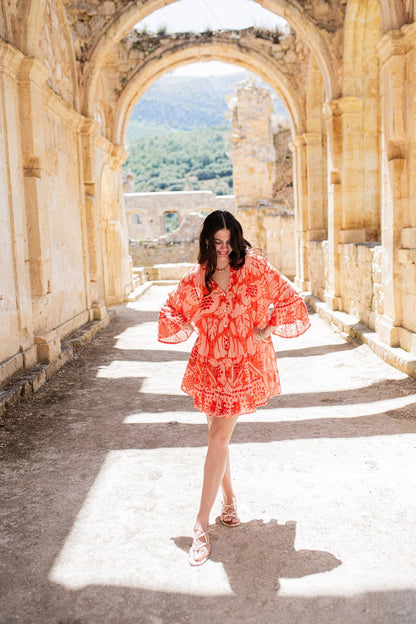 ROTES KURZES KLEID AUS ACAPULCO Piti Cuiti