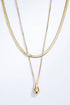 Bohomar Studio Layering Halskette mit Tropfen Anhänger gold Edelstahl 18K vergoldet minimalistisch