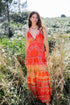 MAURICIO ORANGEFARBENES LANGES KLEID Piti Cuiti