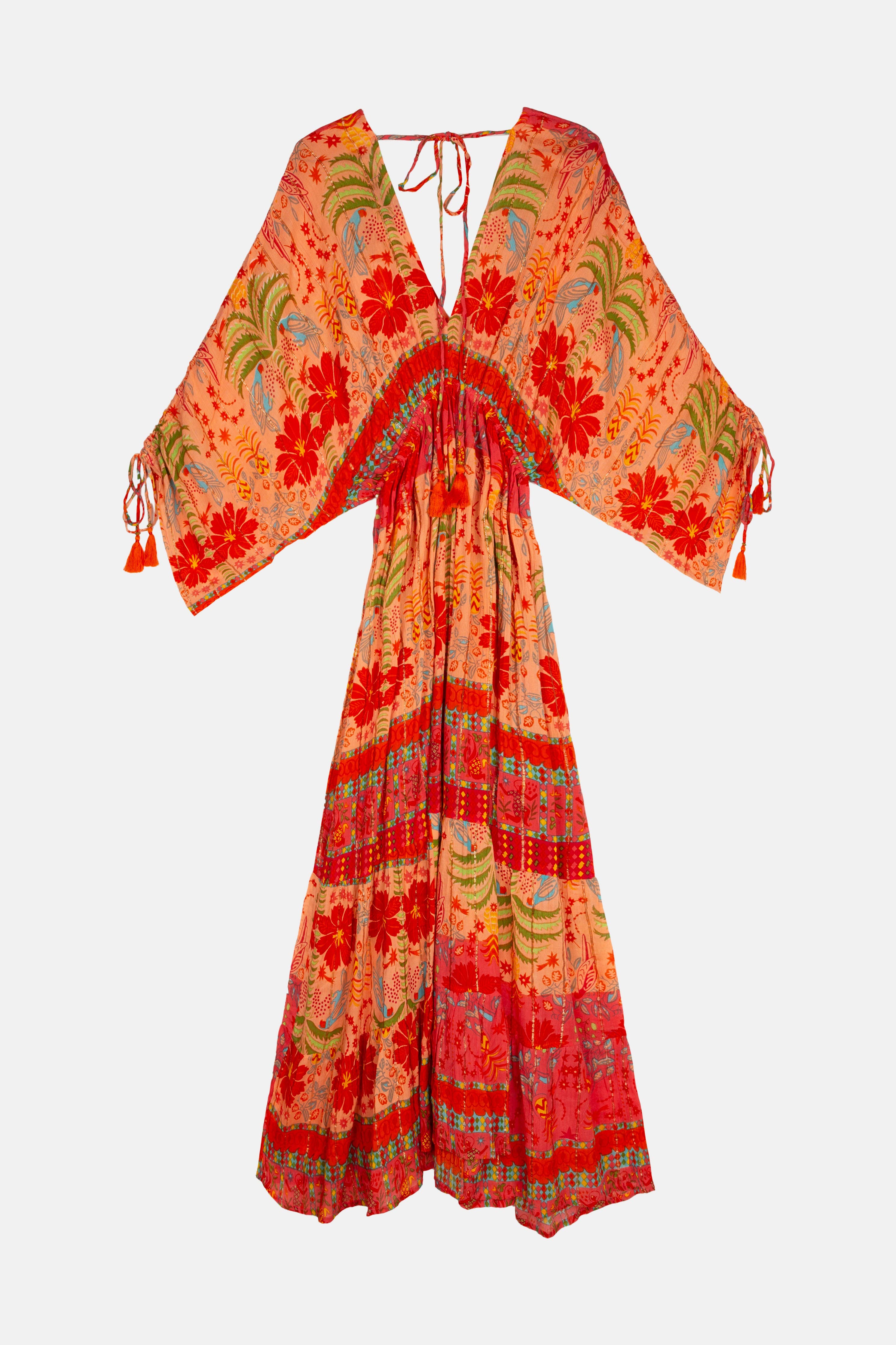 MAURICIO ORANGEFARBENES KLEID MIT ÄRMELN Piti Cuiti