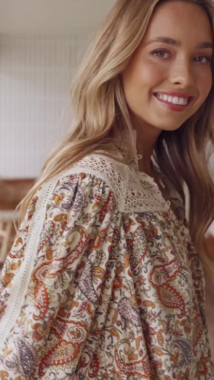 Jaase Oakie Print Florence Bluse