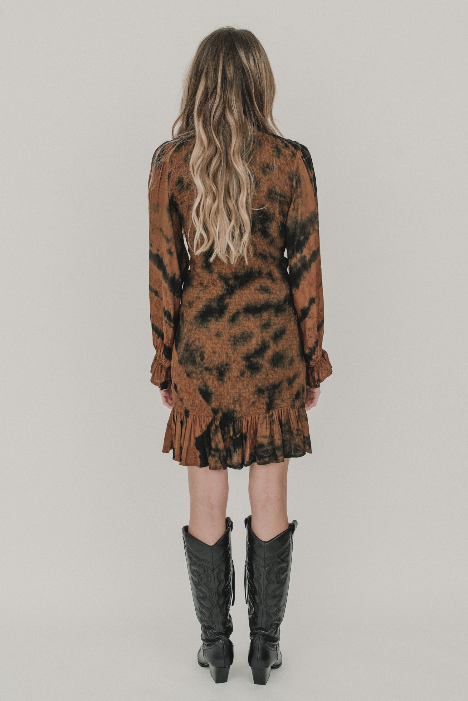 Boho Tie Dye ARYA Minikleid braun Piti Cuiti