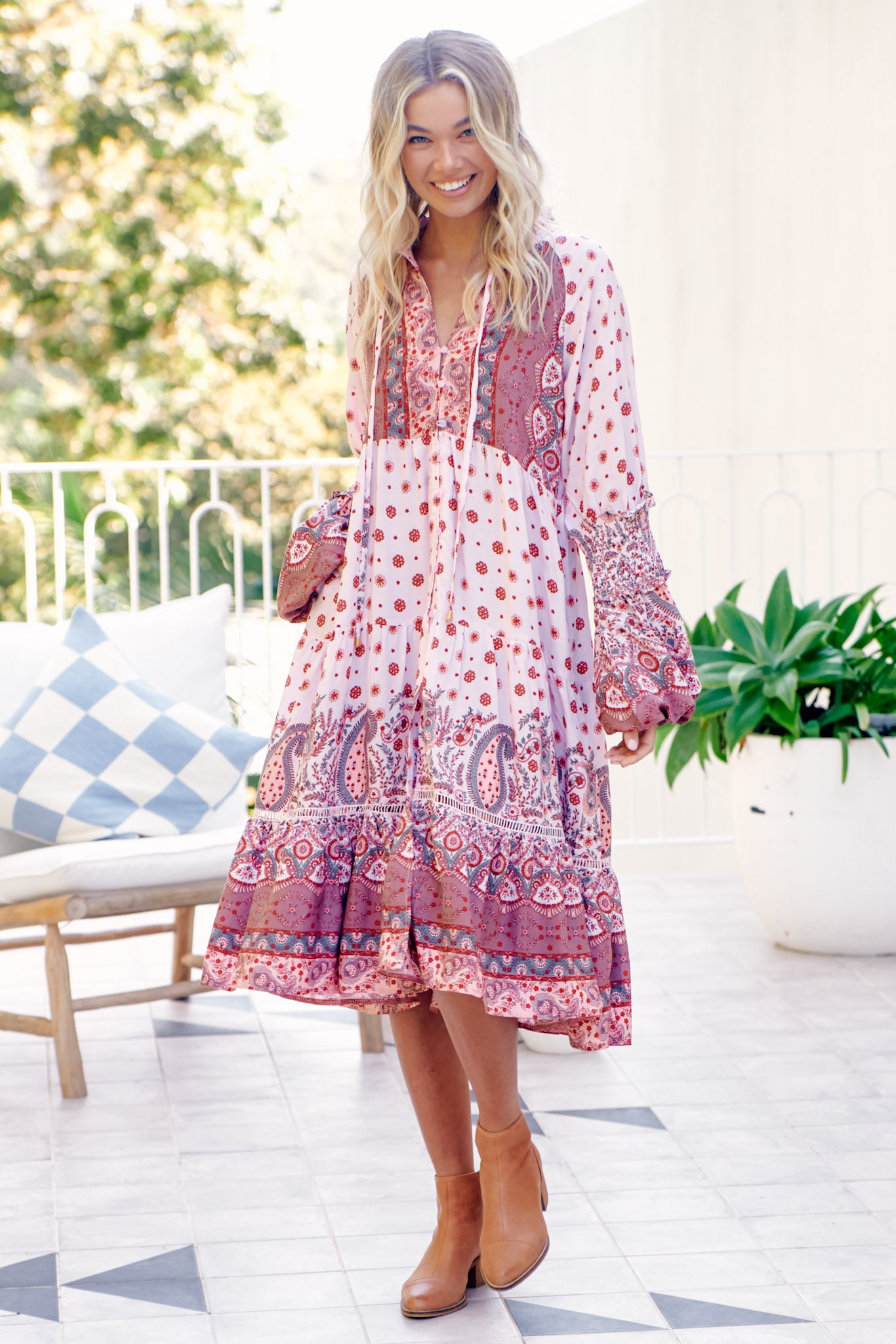 Jaase Poppy Print Midi Kleid Frollein Herzblut