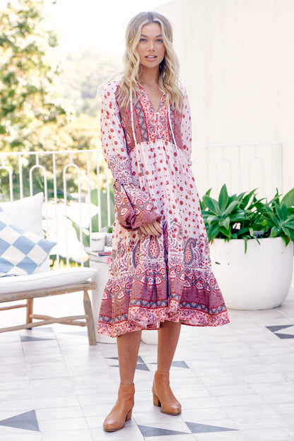 Jaase Poppy Print Midi Kleid Frollein Herzblut