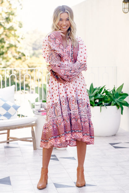 Jaase Poppy Print Midi Kleid Frollein Herzblut