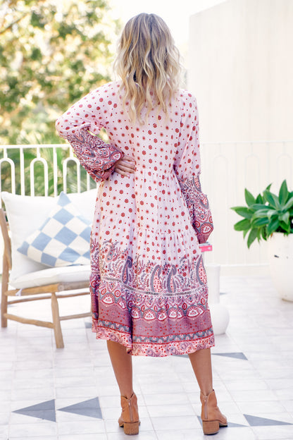 Jaase Poppy Print Midi Kleid Frollein Herzblut