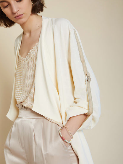 Lässige Oversize Jacke in ivory Meisie