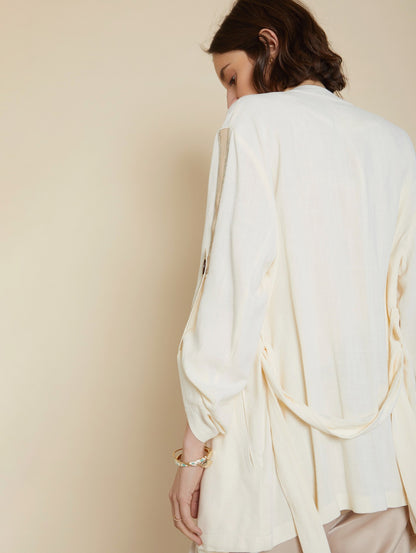 Lässige Oversize Jacke in ivory Meisie